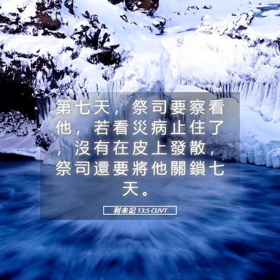 Picture 05 - 利 未 記 13:5 CUVT - 第 七 天 ， 祭 司 要 察 看 他 ， 若 - Bible Verse Picture
