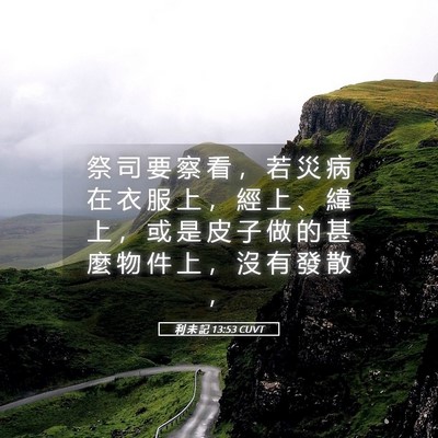 Picture 05 - 利 未 記 13:53 CUVT - 祭 司 要 察 看 ， 若 災 病 在 衣 服 - Bible Verse Picture