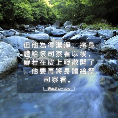 Picture 05 - 利 未 記 13:7 CUVT - 但 他 為 得 潔 淨 ， 將 身 體 給 祭 - Bible Verse Picture