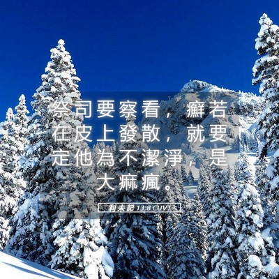 Picture 05 - 利 未 記 13:8 CUVT - 祭 司 要 察 看 ， 癬 若 在 皮 上 發 - Bible Verse Picture