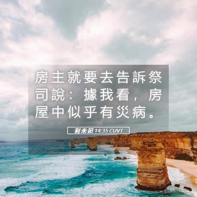 Picture 05 - 利 未 記 14:35 CUVT - 房 主 就 要 去 告 訴 祭 司 說 ： 據 - Bible Verse Picture
