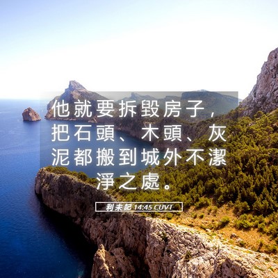 Picture 05 - 利 未 記 14:45 CUVT - 他 就 要 拆 毀 房 子 ， 把 石 頭 、 - Bible Verse Picture