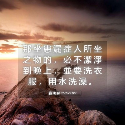 Picture 05 - 利 未 記 15:6 CUVT - 那 坐 患 漏 症 人 所 坐 之 物 的 ， - Bible Verse Picture