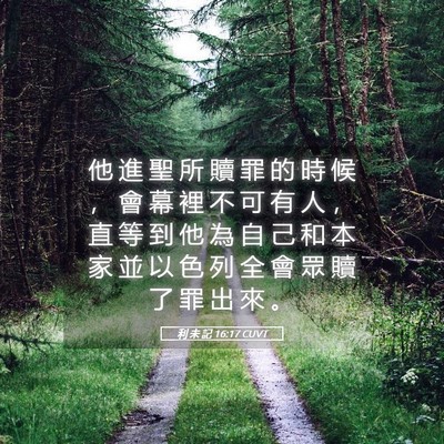 Picture 05 - 利 未 記 16:17 CUVT - 他 進 聖 所 贖 罪 的 時 候 ， 會 幕 - Bible Verse Picture
