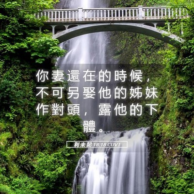 Picture 05 - 利 未 記 18:18 CUVT - 你 妻 還 在 的 時 候 ， 不 可 另 娶 - Bible Verse Picture