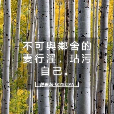 Picture 05 - 利 未 記 18:20 CUVT - 不 可 與 鄰 舍 的 妻 行 淫 ， 玷 污 - Bible Verse Picture