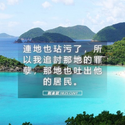 Picture 05 - 利 未 記 18:25 CUVT - 連 地 也 玷 污 了 ， 所 以 我 追 討 - Bible Verse Picture