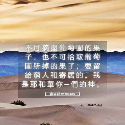 Picture 05 - 利 未 記 19:10 CUVT - 不 可 摘 盡 葡 萄 園 的 果 子 ， 也 - Bible Verse Picture