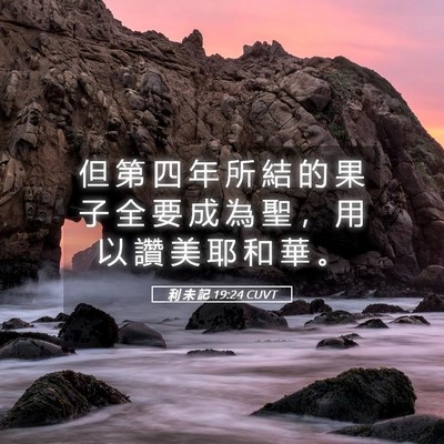 Picture 05 - 利 未 記 19:24 CUVT - 但 第 四 年 所 結 的 果 子 全 要 成 - Bible Verse Picture