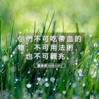 Picture 05 - 利 未 記 19:26 CUVT - 你 們 不 可 吃 帶 血 的 物 ； 不 可 - Bible Verse Picture