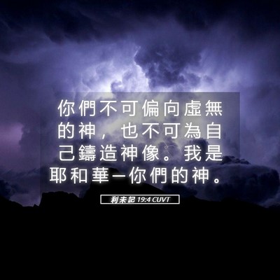 Picture 05 - 利 未 記 19:4 CUVT - 你 們 不 可 偏 向 虛 無 的 神 ， 也 - Bible Verse Picture