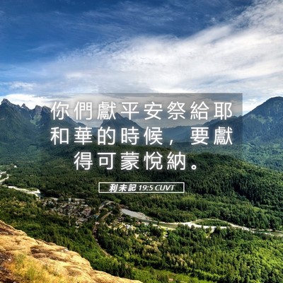 Picture 05 - 利 未 記 19:5 CUVT - 你 們 獻 平 安 祭 給 耶 和 華 的 時 - Bible Verse Picture