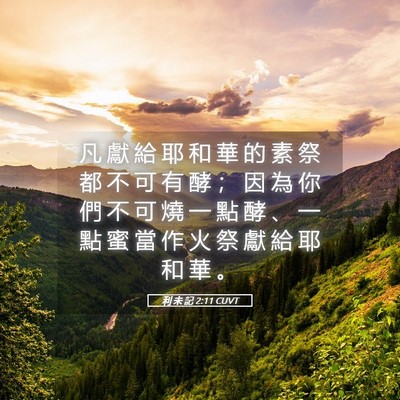 Picture 05 - 利 未 記 2:11 CUVT - 凡 獻 給 耶 和 華 的 素 祭 都 不 可 - Bible Verse Picture
