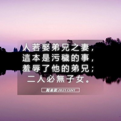 Picture 05 - 利 未 記 20:21 CUVT - 人 若 娶 弟 兄 之 妻 ， 這 本 是 污 - Bible Verse Picture