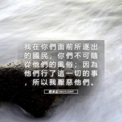 Picture 05 - 利 未 記 20:23 CUVT - 我 在 你 們 面 前 所 逐 出 的 國 民 - Bible Verse Picture
