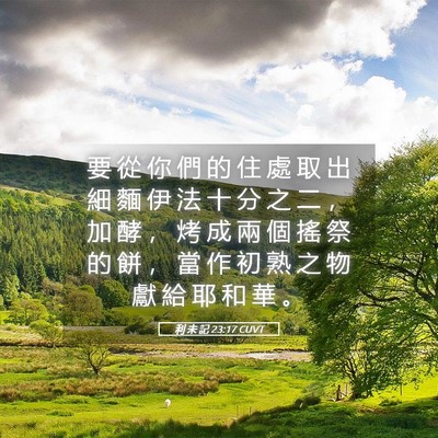 Picture 05 - 利 未 記 23:17 CUVT - 要 從 你 們 的 住 處 取 出 細 麵 伊 - Bible Verse Picture