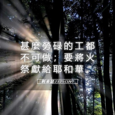Picture 05 - 利 未 記 23:25 CUVT - 甚 麼 勞 碌 的 工 都 不 可 做 ； 要 - Bible Verse Picture