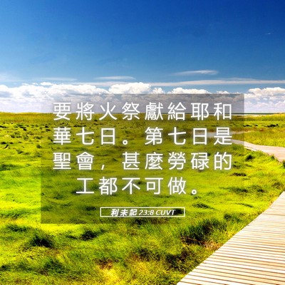 Picture 05 - 利 未 記 23:8 CUVT - 要 將 火 祭 獻 給 耶 和 華 七 日 。 - Bible Verse Picture