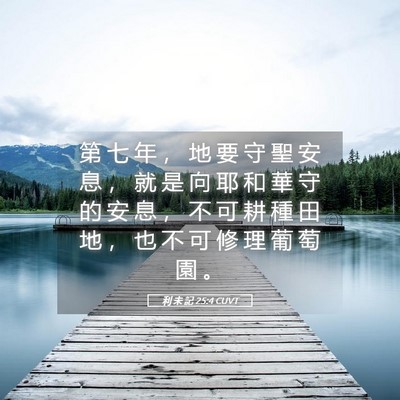 Picture 05 - 利 未 記 25:4 CUVT - 第 七 年 ， 地 要 守 聖 安 息 ， 就 - Bible Verse Picture
