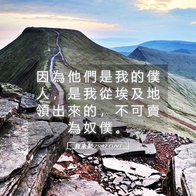 Picture 05 - 利 未 記 25:42 CUVT - 因 為 他 們 是 我 的 僕 人 ， 是 我 - Bible Verse Picture