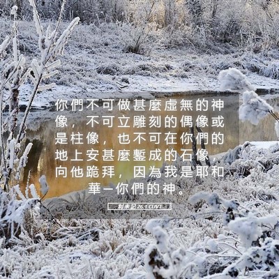 Picture 05 - 利 未 記 26:1 CUVT - 你 們 不 可 做 甚 麼 虛 無 的 神 像 - Bible Verse Picture