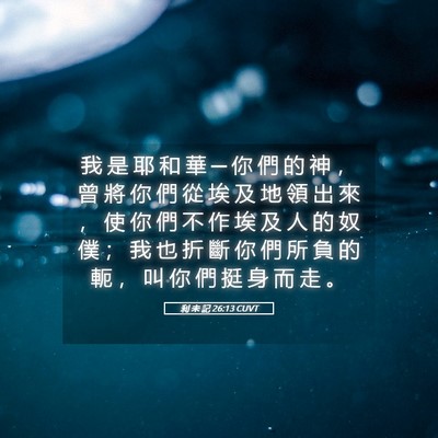 Picture 05 - 利 未 記 26:13 CUVT - 我 是 耶 和 華 ─ 你 們 的 神 ， 曾 - Bible Verse Picture