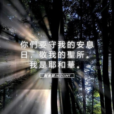 Picture 05 - 利 未 記 26:2 CUVT - 你 們 要 守 我 的 安 息 日 ， 敬 我 - Bible Verse Picture