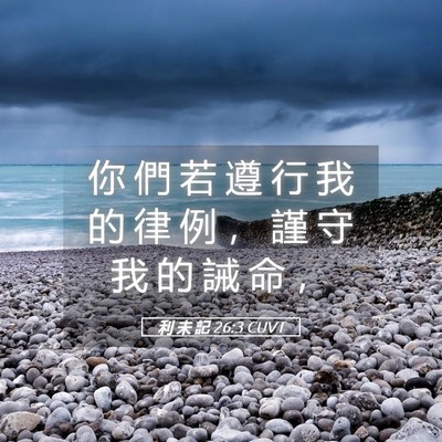 Picture 05 - 利 未 記 26:3 CUVT - 你 們 若 遵 行 我 的 律 例 ， 謹 守 - Bible Verse Picture