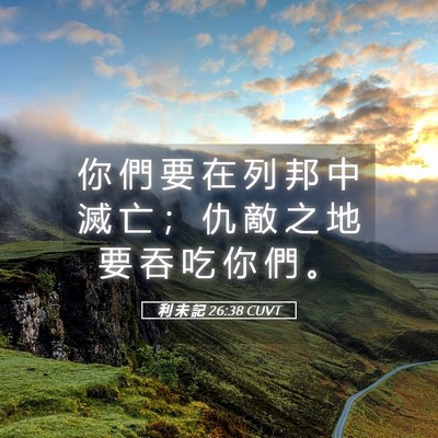 Picture 05 - 利 未 記 26:38 CUVT - 你 們 要 在 列 邦 中 滅 亡 ； 仇 敵 - Bible Verse Picture