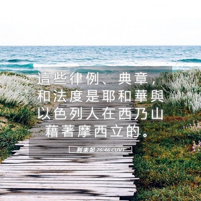 Picture 05 - 利 未 記 26:46 CUVT - 這 些 律 例 、 典 章 ， 和 法 度 是 - Bible Verse Picture