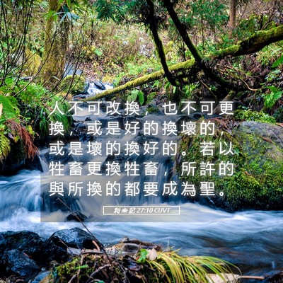 Picture 05 - 利 未 記 27:10 CUVT - 人 不 可 改 換 ， 也 不 可 更 換 ， - Bible Verse Picture