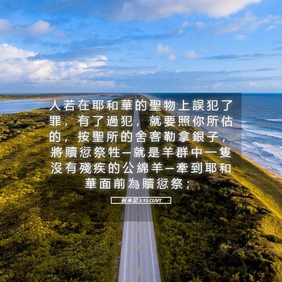 Picture 05 - 利 未 記 5:15 CUVT - 人 若 在 耶 和 華 的 聖 物 上 誤 犯 - Bible Verse Picture