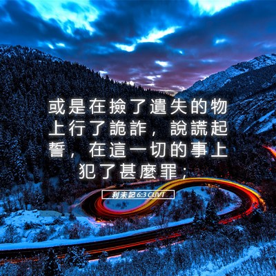Picture 05 - 利 未 記 6:3 CUVT - 或 是 在 撿 了 遺 失 的 物 上 行 了 - Bible Verse Picture