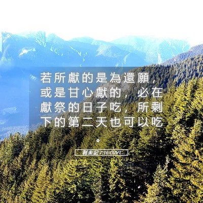 Picture 05 - 利 未 記 7:16 CUVT - 若 所 獻 的 是 為 還 願 ， 或 是 甘 - Bible Verse Picture