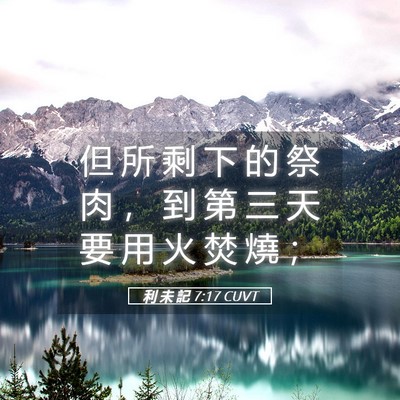 Picture 05 - 利 未 記 7:17 CUVT - 但 所 剩 下 的 祭 肉 ， 到 第 三 天 - Bible Verse Picture