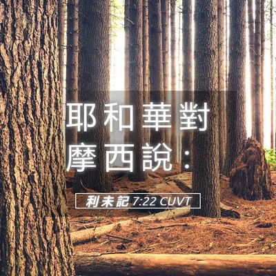 Picture 05 - 利 未 記 7:22 CUVT - 耶 和 華 對 摩 西 說 - Bible Verse Picture