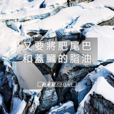 Picture 05 - 利 未 記 7:3 CUVT - 又 要 將 肥 尾 巴 和 蓋 臟 的 脂 油 - Bible Verse Picture