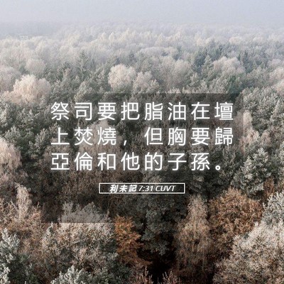 Picture 05 - 利 未 記 7:31 CUVT - 祭 司 要 把 脂 油 在 壇 上 焚 燒 ， - Bible Verse Picture