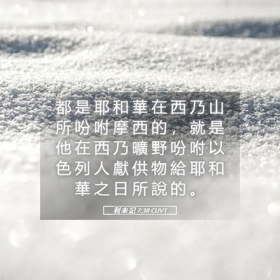 Picture 05 - 利 未 記 7:38 CUVT - 都 是 耶 和 華 在 西 乃 山 所 吩 咐 - Bible Verse Picture