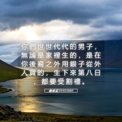 Picture 05 - 創 世 記 17:12 CUVT - 你 們 世 世 代 代 的 男 子 ， 無 論 - Bible Verse Picture