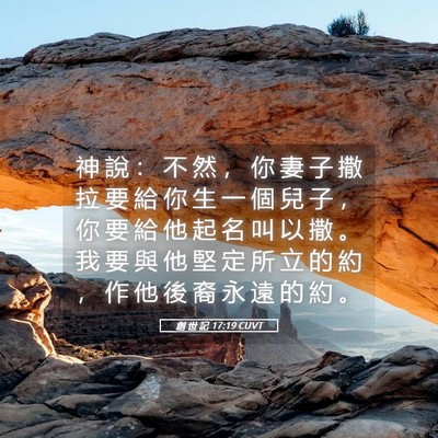 Picture 05 - 創 世 記 17:19 CUVT - 神 說 ： 不 然 ， 你 妻 子 撒 拉 要 - Bible Verse Picture