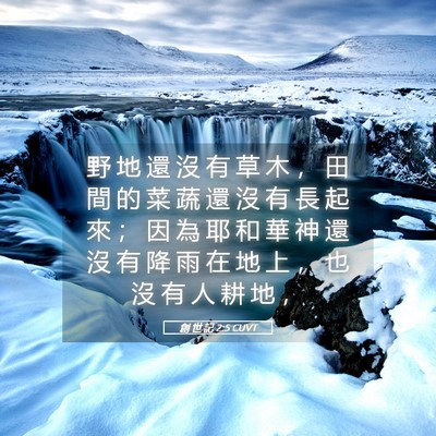 Picture 05 - 創 世 記 2:5 CUVT - 野 地 還 沒 有 草 木 ， 田 間 的 菜 - Bible Verse Picture