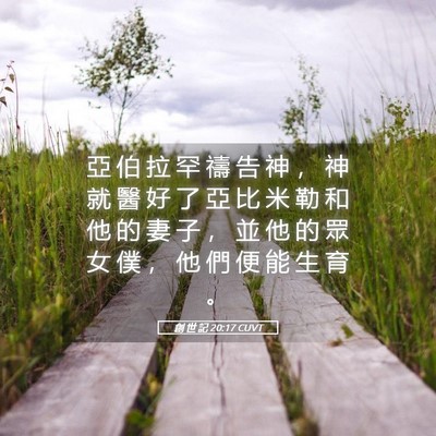 Picture 05 - 創 世 記 20:17 CUVT - 亞 伯 拉 罕 禱 告 神 ， 神 就 醫 好 - Bible Verse Picture