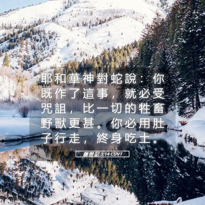 Picture 05 - 創 世 記 3:14 CUVT - 耶 和 華 神 對 蛇 說 ： 你 既 作 了 - Bible Verse Picture