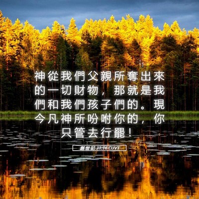 Picture 05 - 創 世 記 31:16 CUVT - 神 從 我 們 父 親 所 奪 出 來 的 一 - Bible Verse Picture