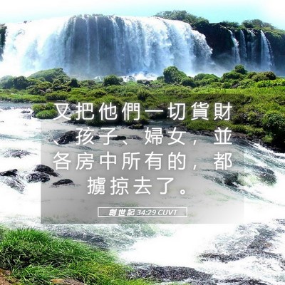 Picture 05 - 創 世 記 34:29 CUVT - 又 把 他 們 一 切 貨 財 、 孩 子 、 - Bible Verse Picture