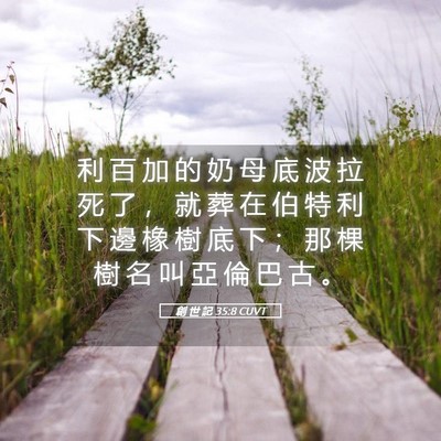 Picture 05 - 創 世 記 35:8 CUVT - 利 百 加 的 奶 母 底 波 拉 死 了 ， - Bible Verse Picture