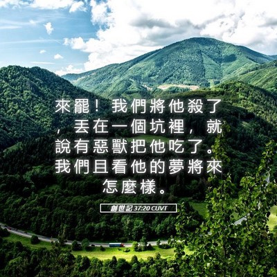 Picture 05 - 創 世 記 37:20 CUVT - 來 罷 ！ 我 們 將 他 殺 了 ， 丟 在 - Bible Verse Picture
