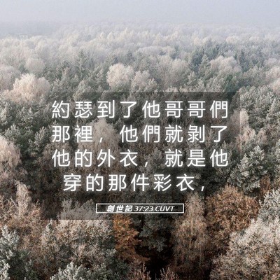 Picture 05 - 創 世 記 37:23 CUVT - 約 瑟 到 了 他 哥 哥 們 那 裡 ， 他 - Bible Verse Picture