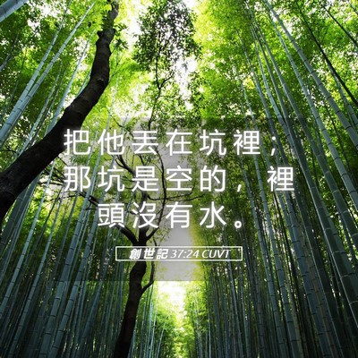 Picture 05 - 創 世 記 37:24 CUVT - 把 他 丟 在 坑 裡 ； 那 坑 是 空 的 - Bible Verse Picture